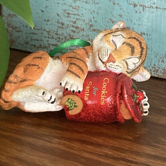 Danbury Mint Baby Animal Collection Tiger Cub Cookie Jar Christmas Tree Ornament - Picture 1 of 11